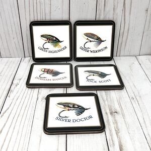 Vintage Pimpernel Coasters Salmon Flies by Gunnar Johnson - Set of 5